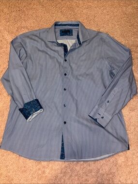 BLU by Polifroni Modern Fit Contrast accent Long Sleeve Shirt Men’s XXL